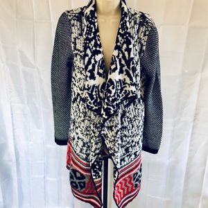 Desigual Open Front Long Draped Cardigan Size M